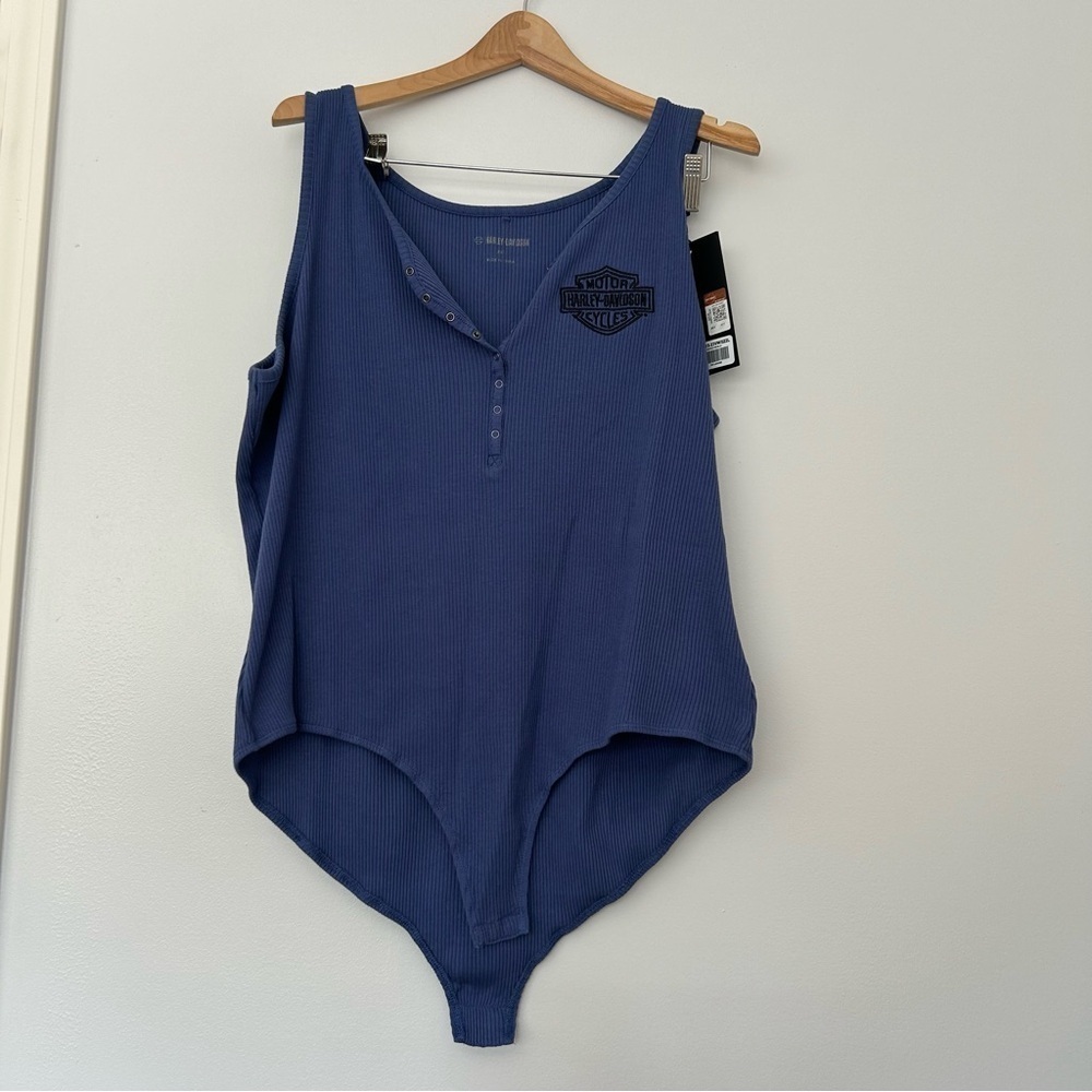 Harley Davidson Iron Bond Henley ribbed bodysuit 2X - Picture 2 of 8